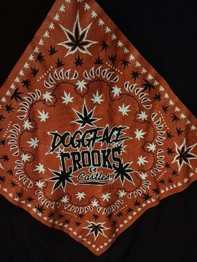 Crooks & Castles Black T-Shirt with Red Bandana Graphic